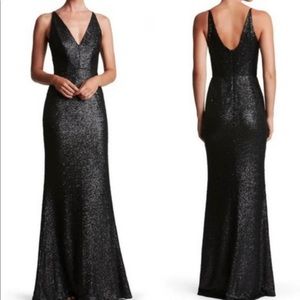 Dress the Population Black Sequin gown
